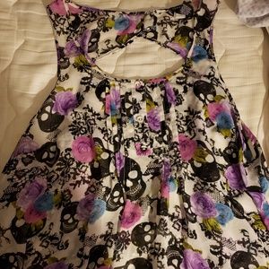 Torrid White skull chiffon blouse